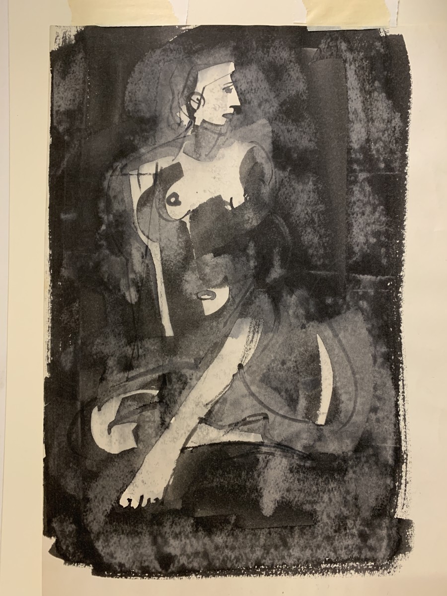 "Ink Wash Female Nude" 