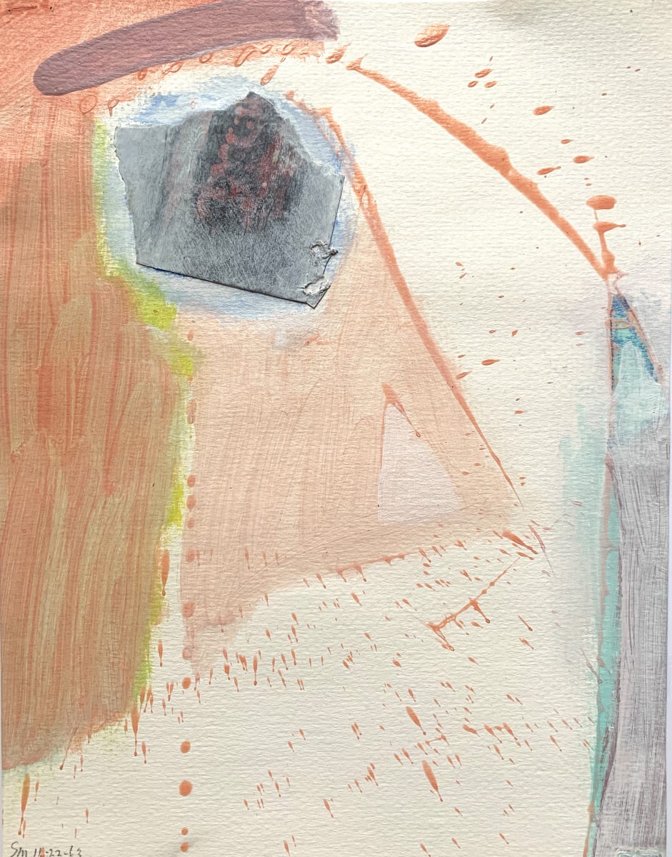 Pink and Yellow Abstract by Selma Moskowitz 