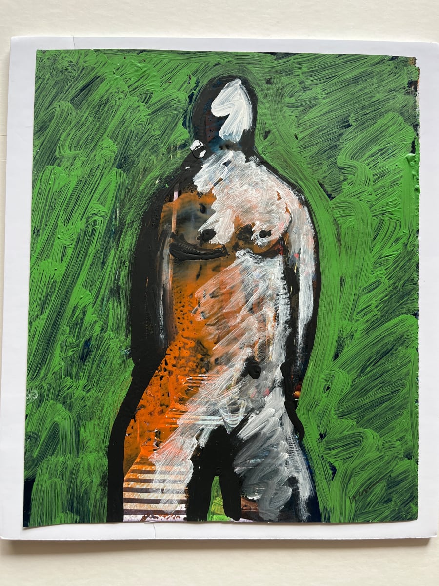 "Green Nude 1" 1980s Jack Hooper Painting by Jack Hooper 