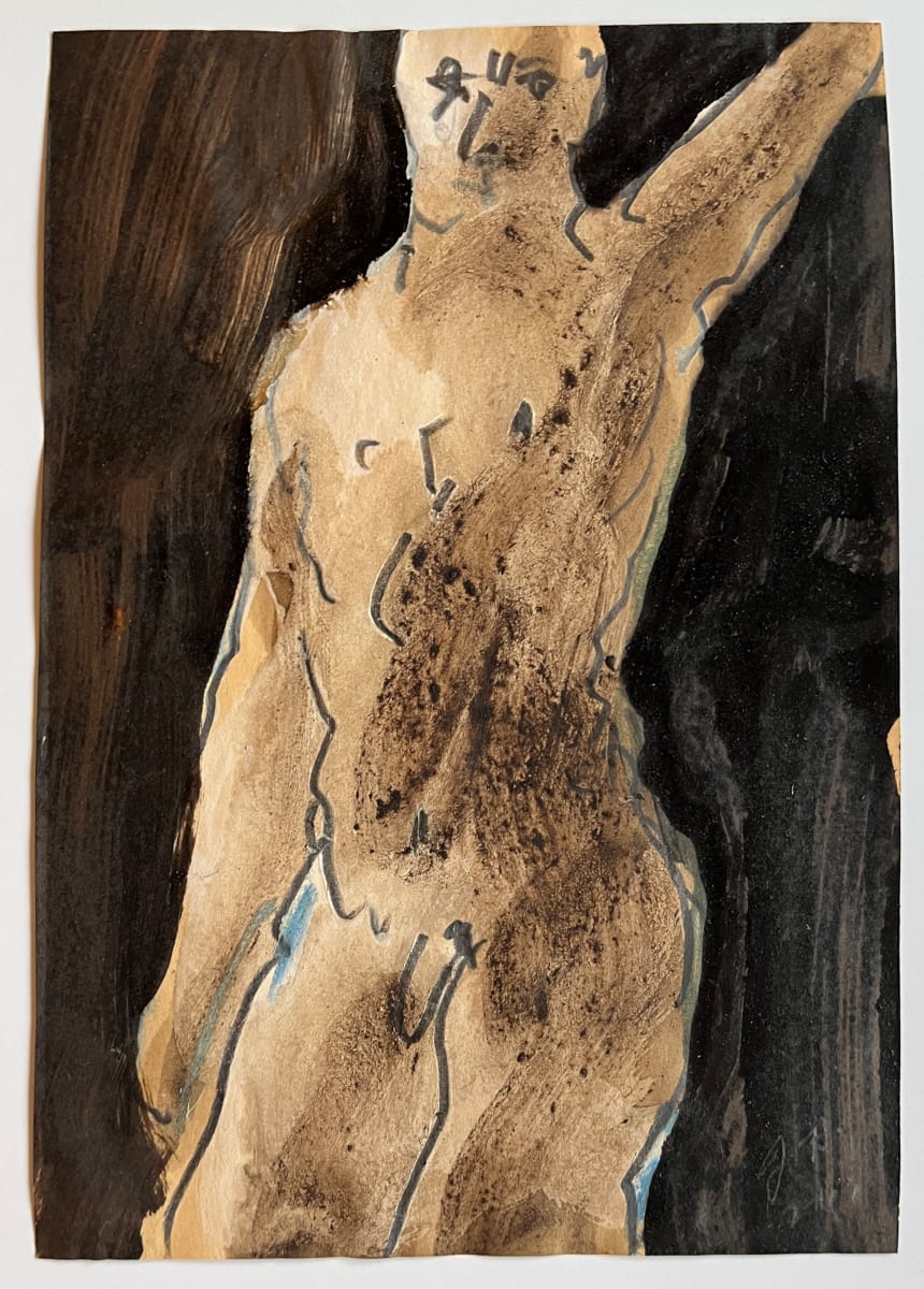 1963 "Male Nude" Painting American Modernist Jack Hooper by Jack Hooper 