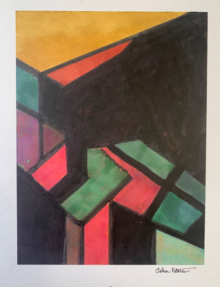 "Black Abstract"  NYC Artist John Peters Original Drawing by John Peters, Image 3.