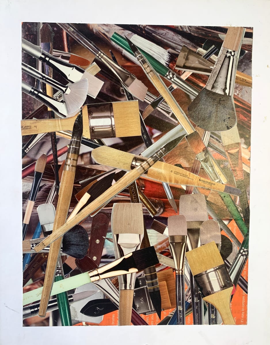 "Brushes" John Peters NYC Artist Collage by John Peters 
