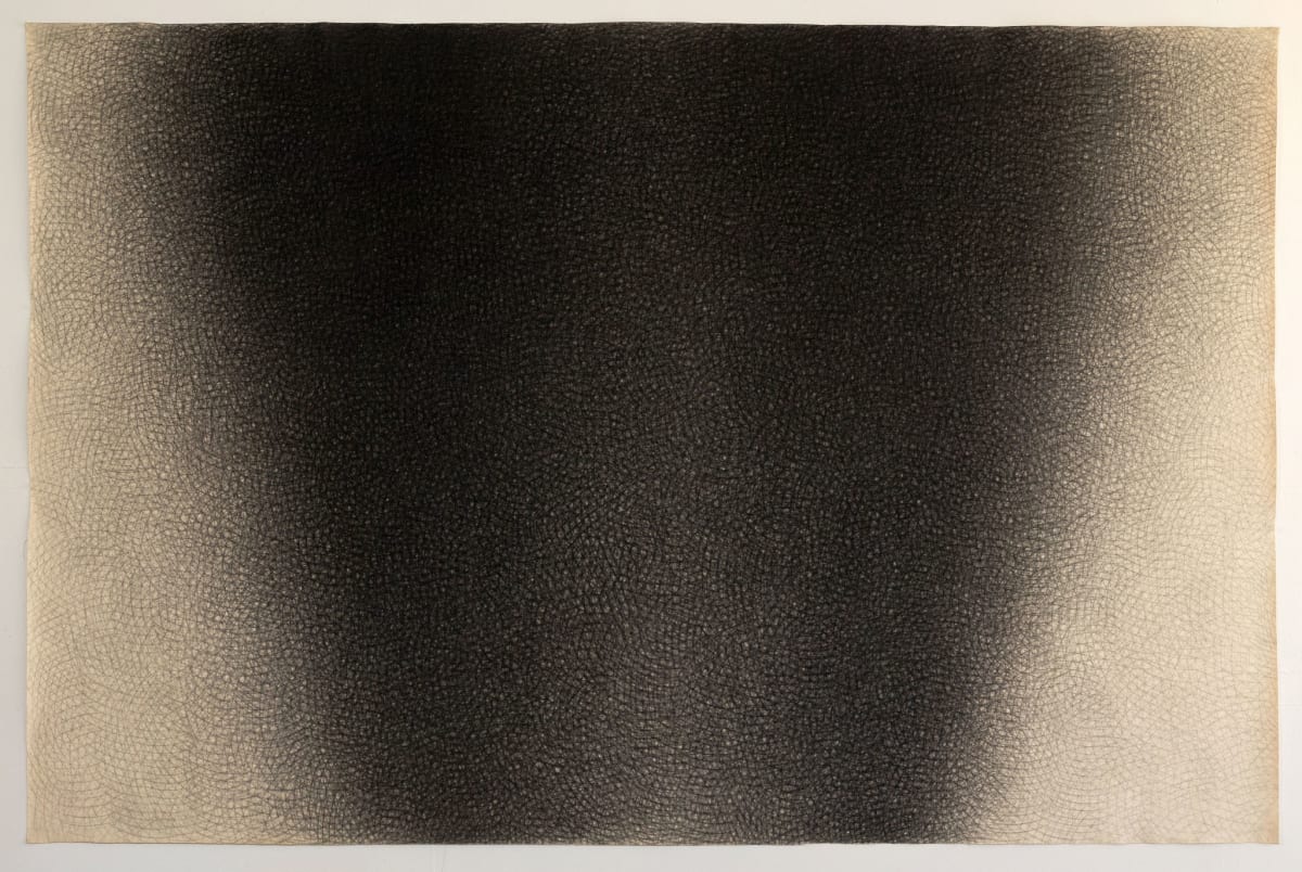 "Black Drawing (Introductions)" Charcoal Cross-Hatch Drawing on Canvas 1976 Jack Scott by Jack Scott, Image 10.