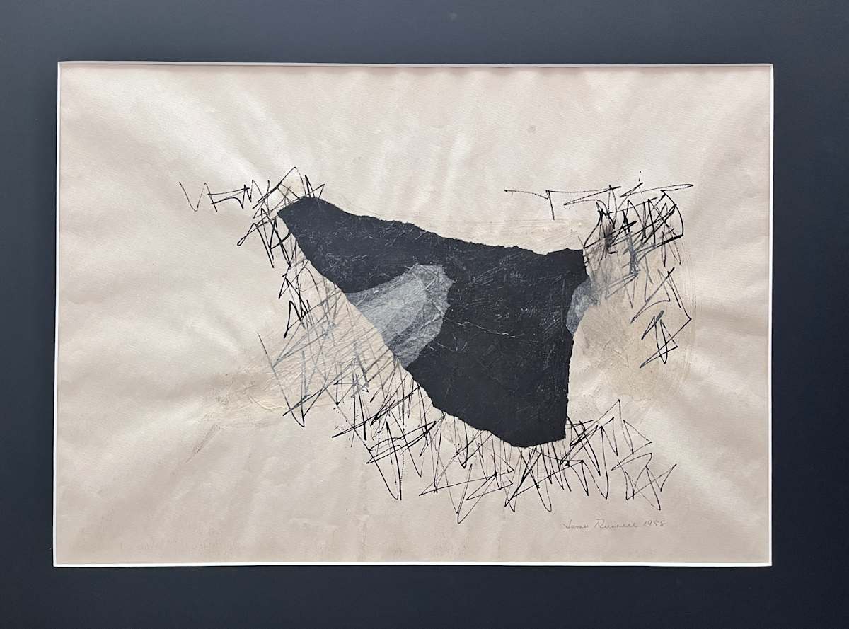 1958 Ink Collage "#1" by James Spencer Russell, Image 10.