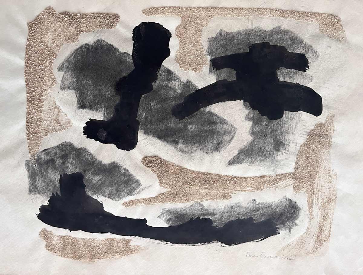 1958 Mixed Media Abstract Collage "#2" by James Spencer Russell 