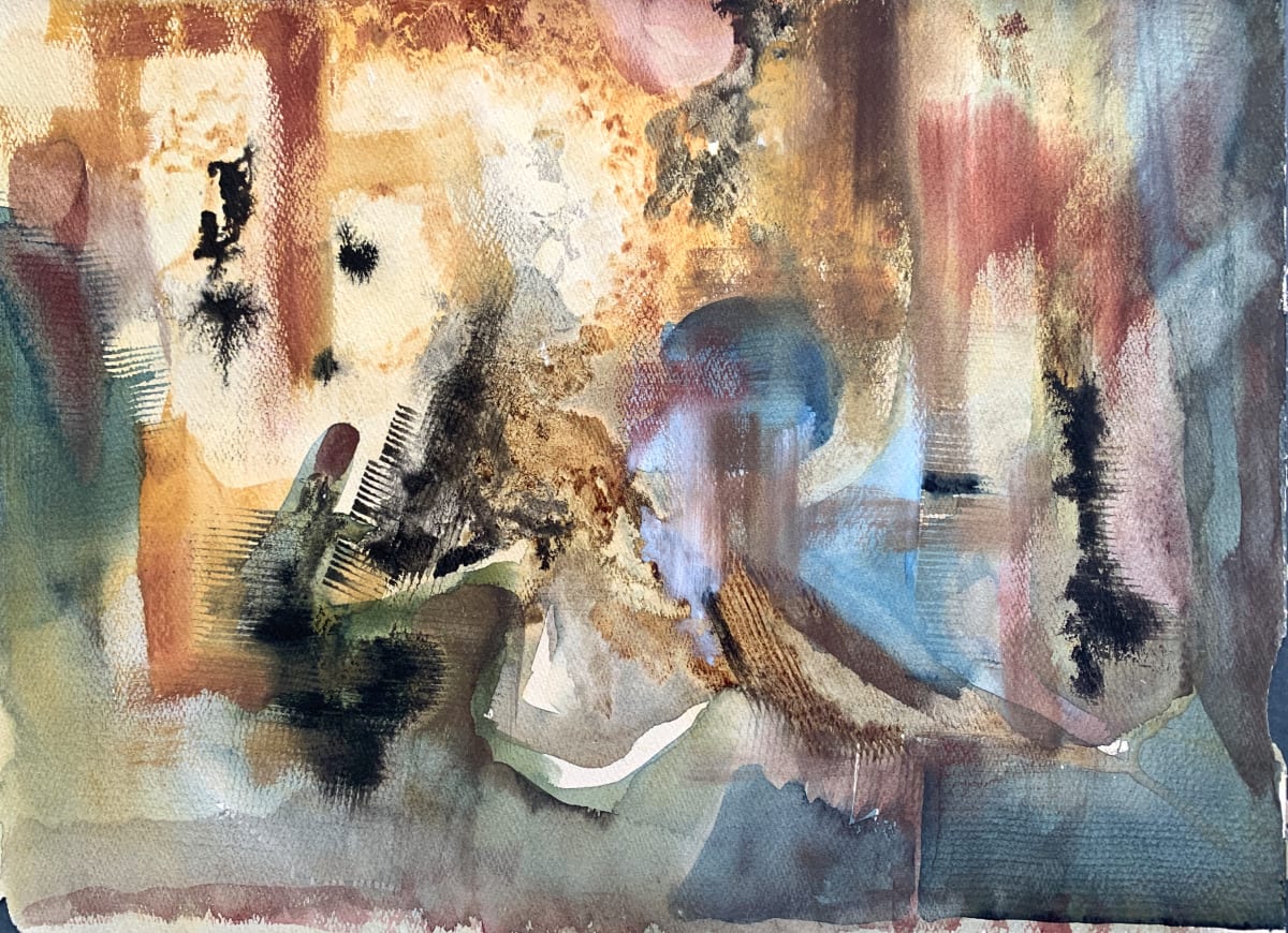 "Green, Blue, Brown Abstract" by John William Benson 