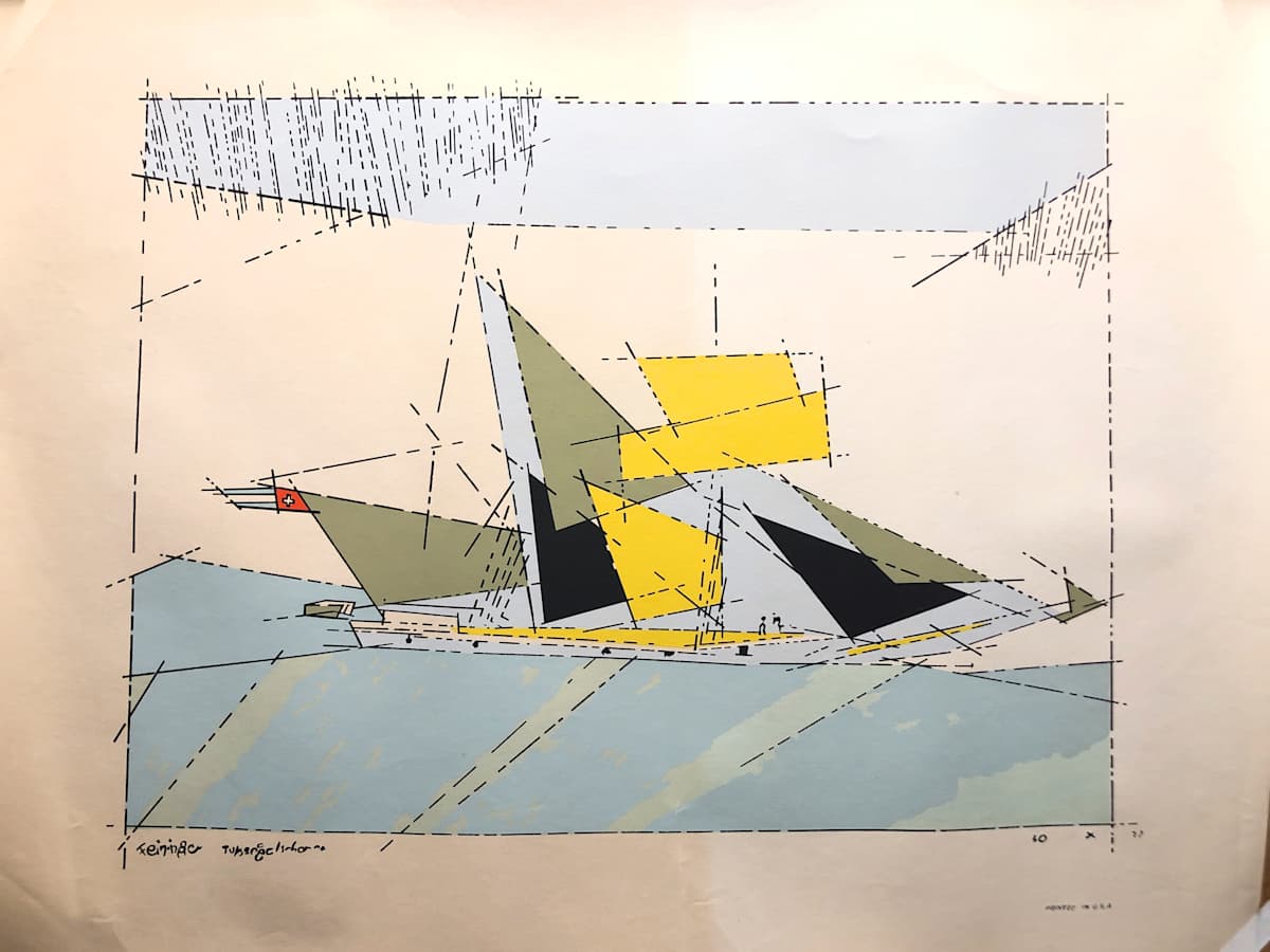 Blue Sailboat by Lyonel Feininger, Image 1.