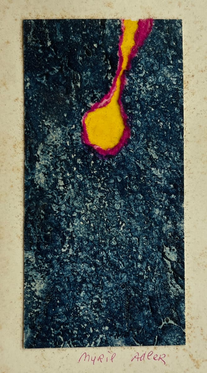 1960s Blue & Yellow II Collage Intaglio Etching NY Artist Myril Adler by Myril Adler, Image 6.