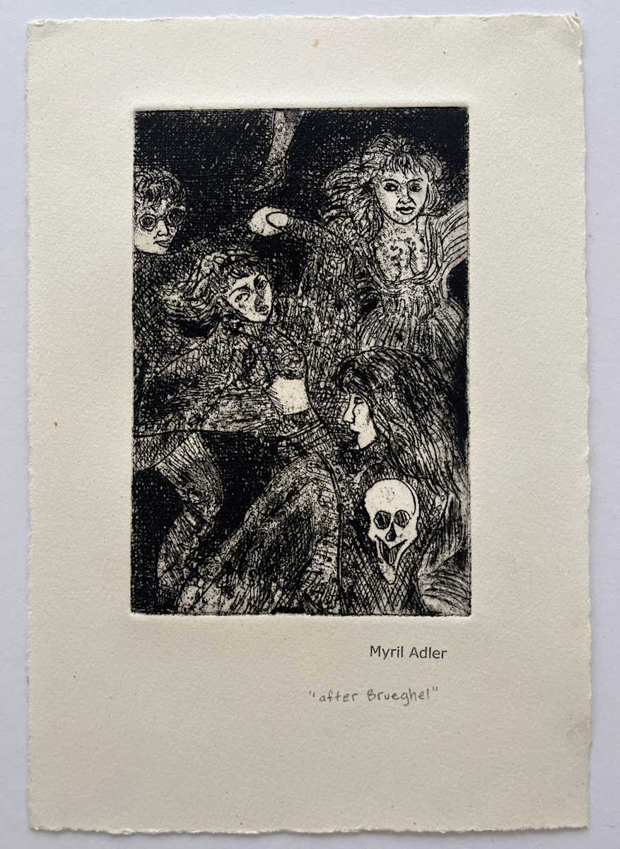 1960s "After Brueghel" Intaglio Etching NY Artist Myril Adler by Myril Adler, Image 7.