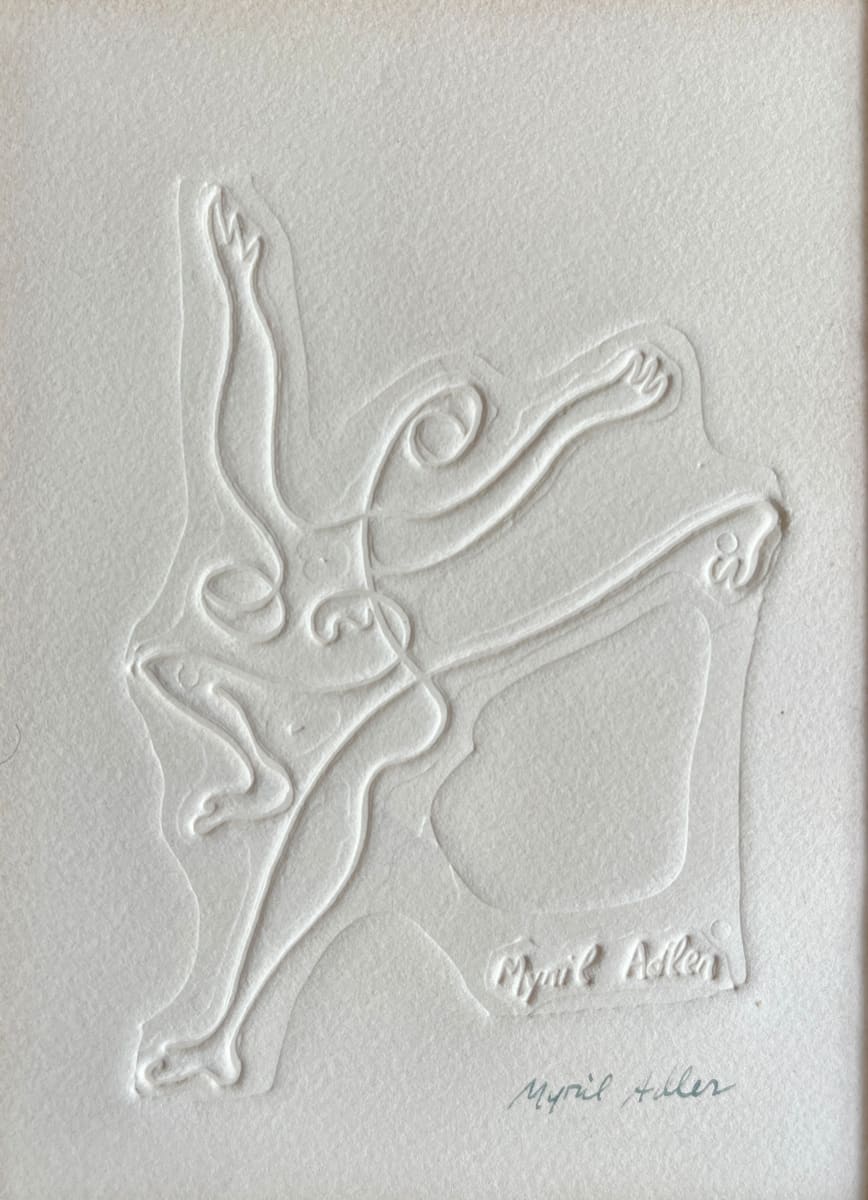 1960s "Dancer" Blind Embossment Print NY Artist Myril Adler by Myril Adler 