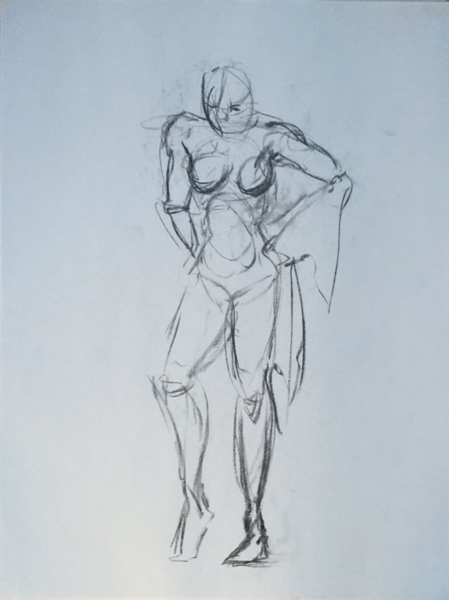 Female Nude Charcoal Drawing 10, Image 1.