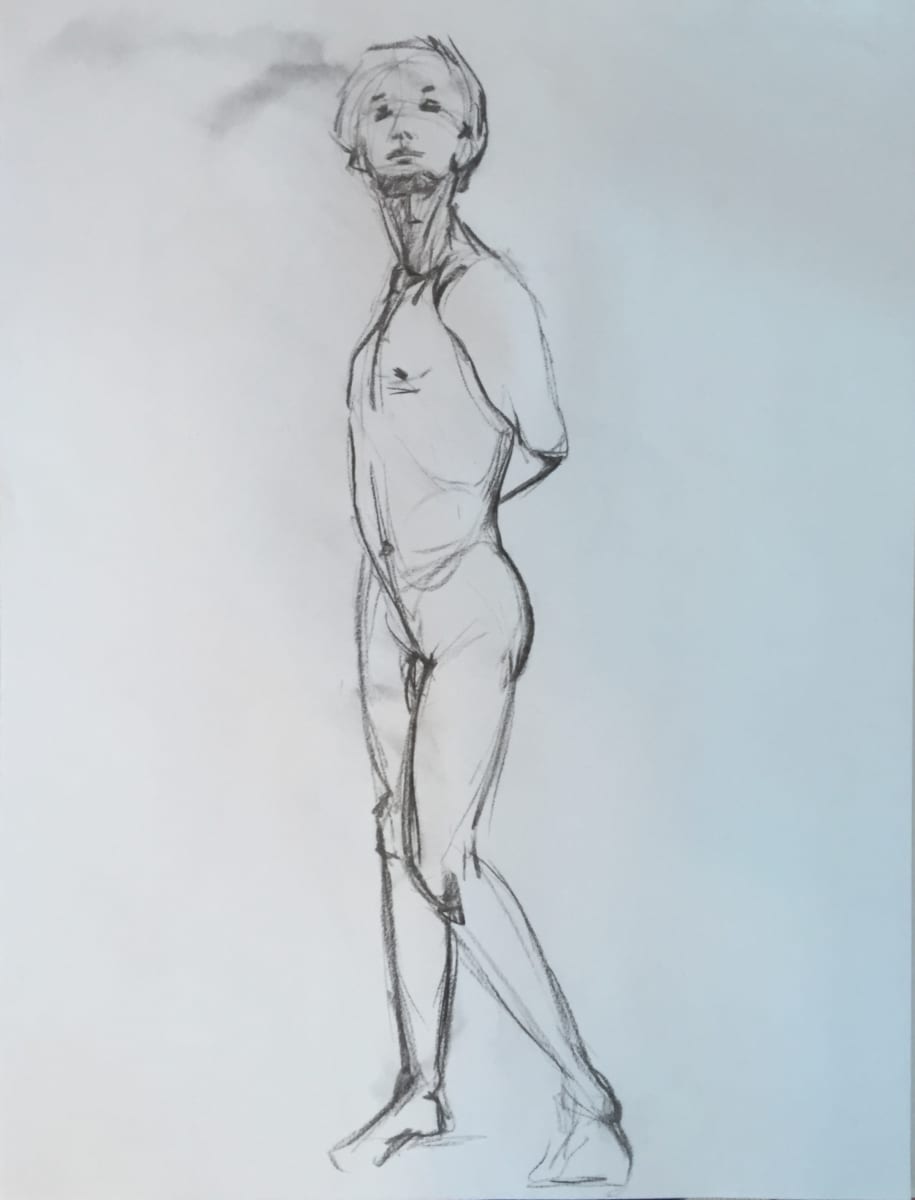 Male Nude Charcoal Drawing 17, Image 1.