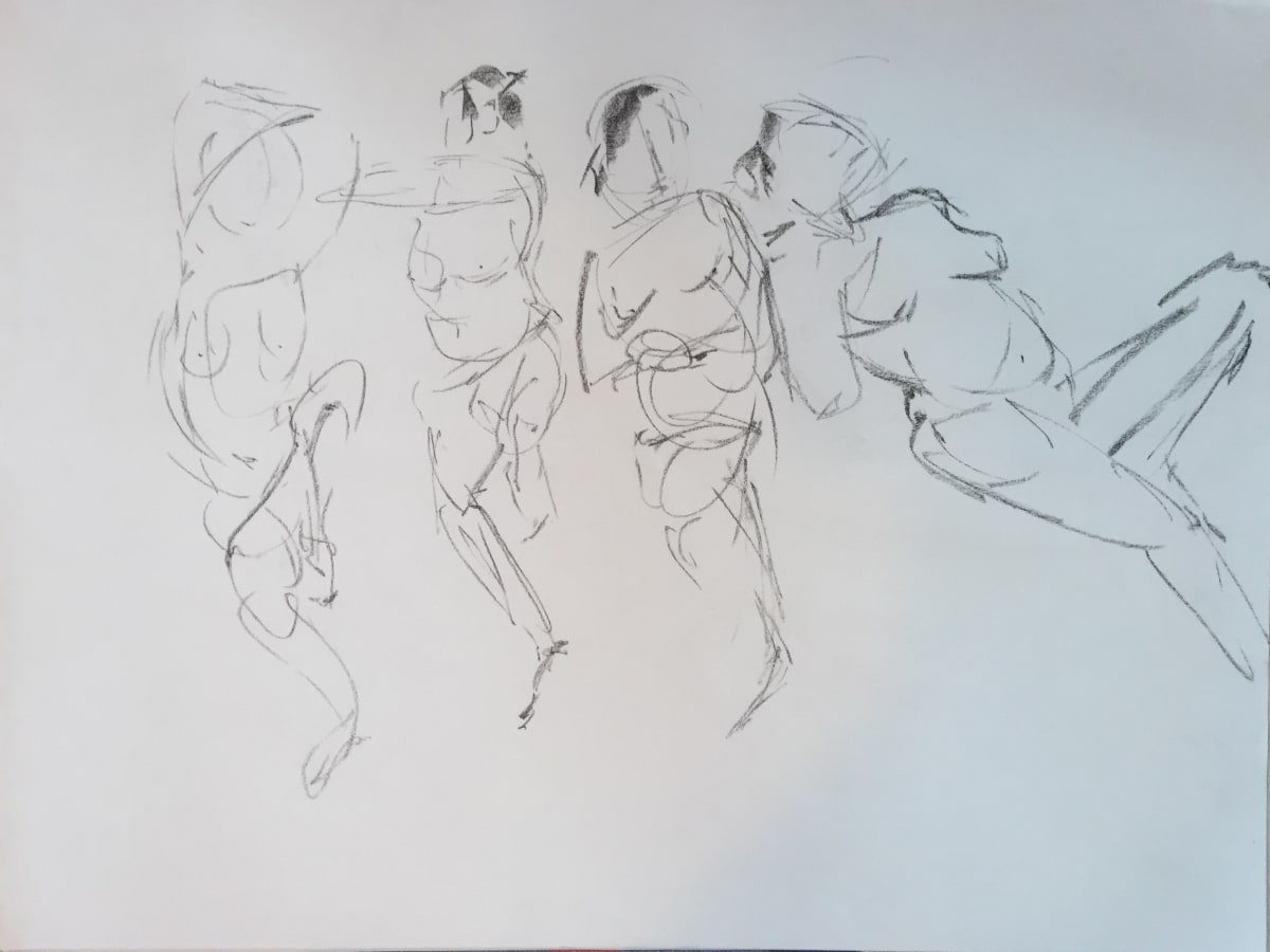Female Nude Charcoal Drawing 18, Image 1.