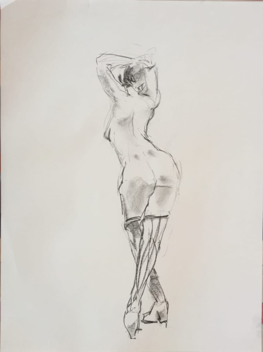 Female Nude Charcoal Drawing 23 