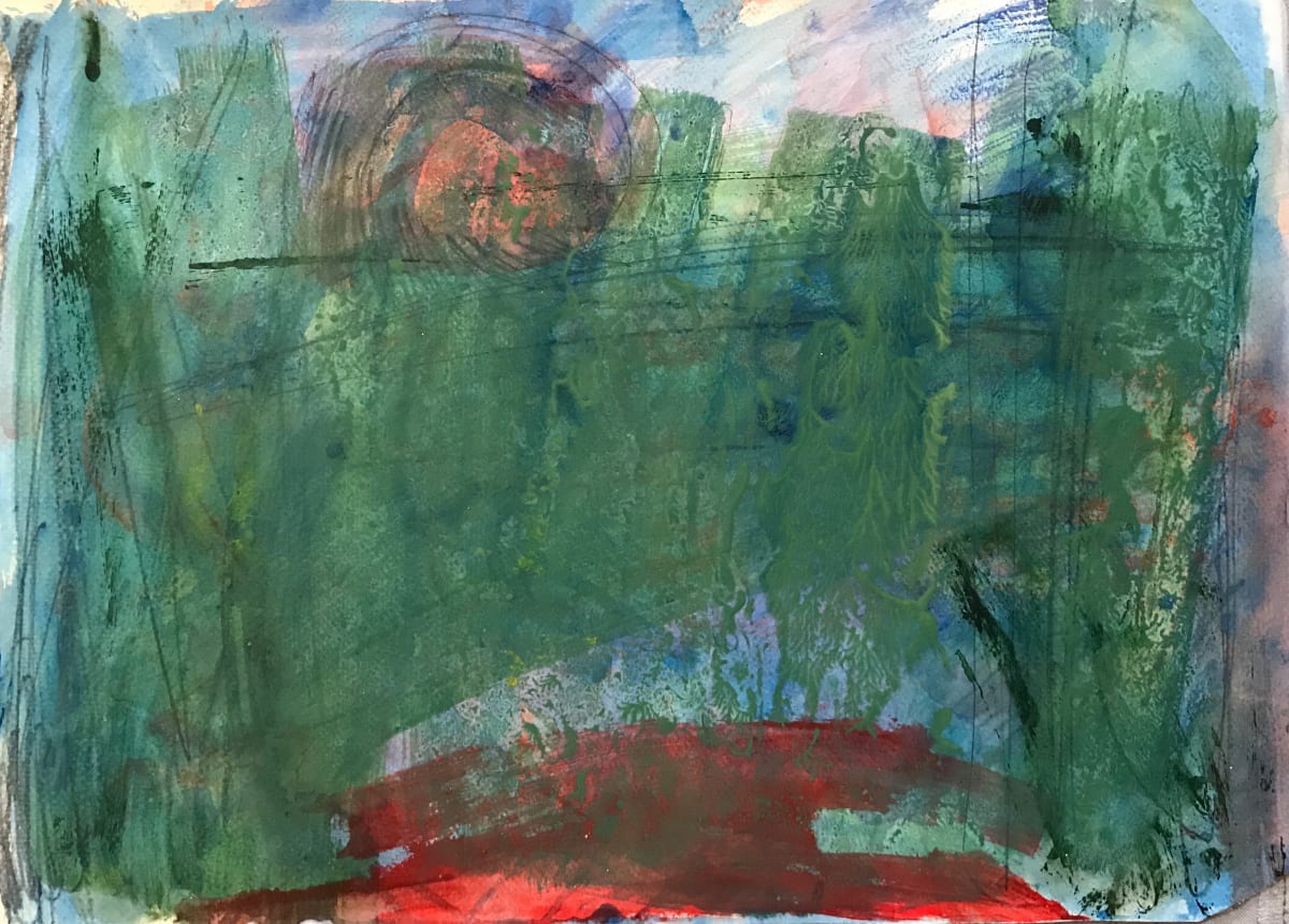Trees with Moon Abstract by Patricia Zippin, Image 4.