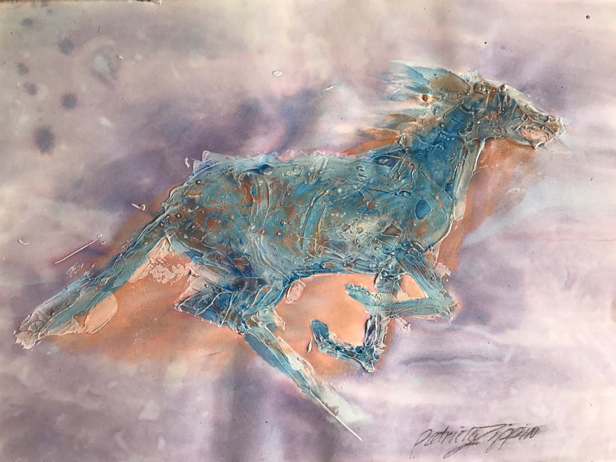 Blue Horse Running by Patricia Zippin, Image 1.