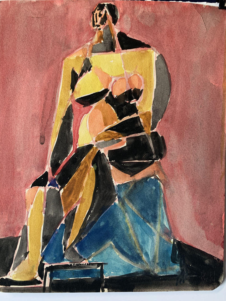 "Yellow Cubist Figure" by Ralph  Dubin 