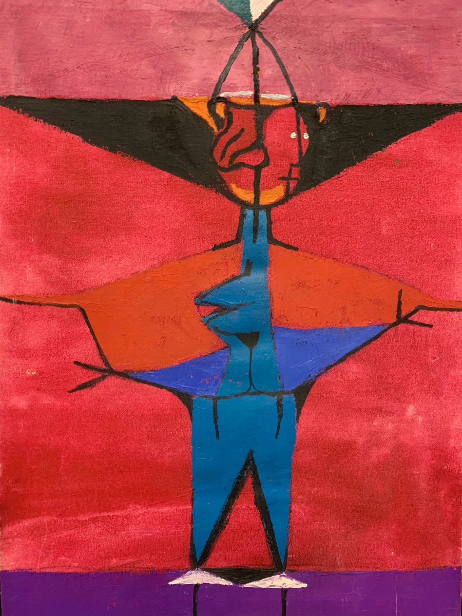 "Pink Triangle" 1950s Bay Area Figurative Movement by Frann Spencer Reynolds 