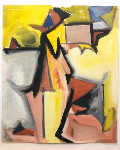 Yellow Cubist Figure by Jerry & Ruth Opper Estate 