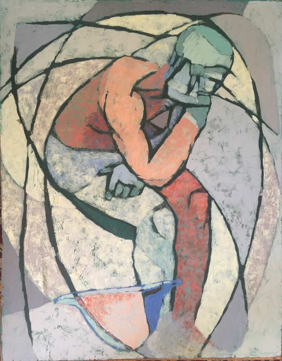 Cubist Man in Blues, Image 1.