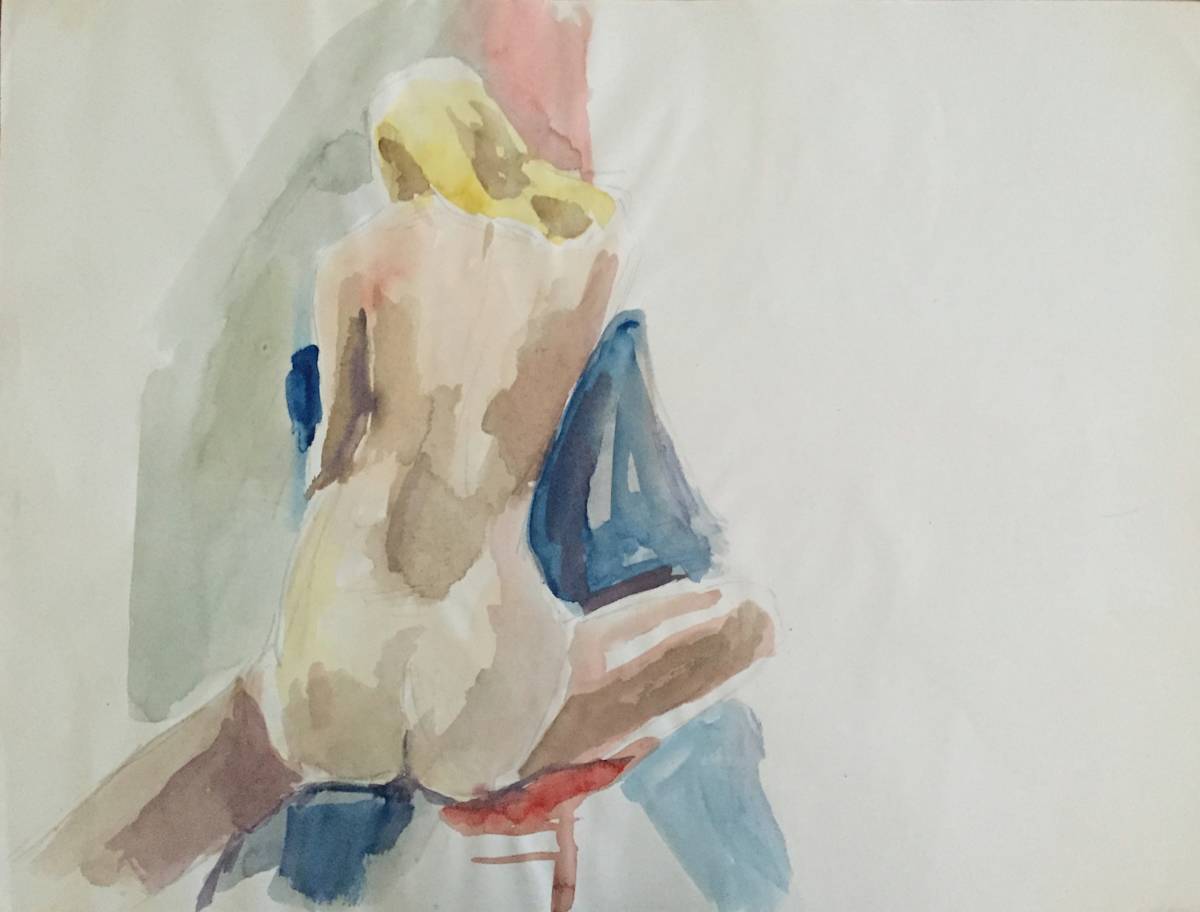 Blond Hair and Blue Chair by Thelma Corbin Moody 