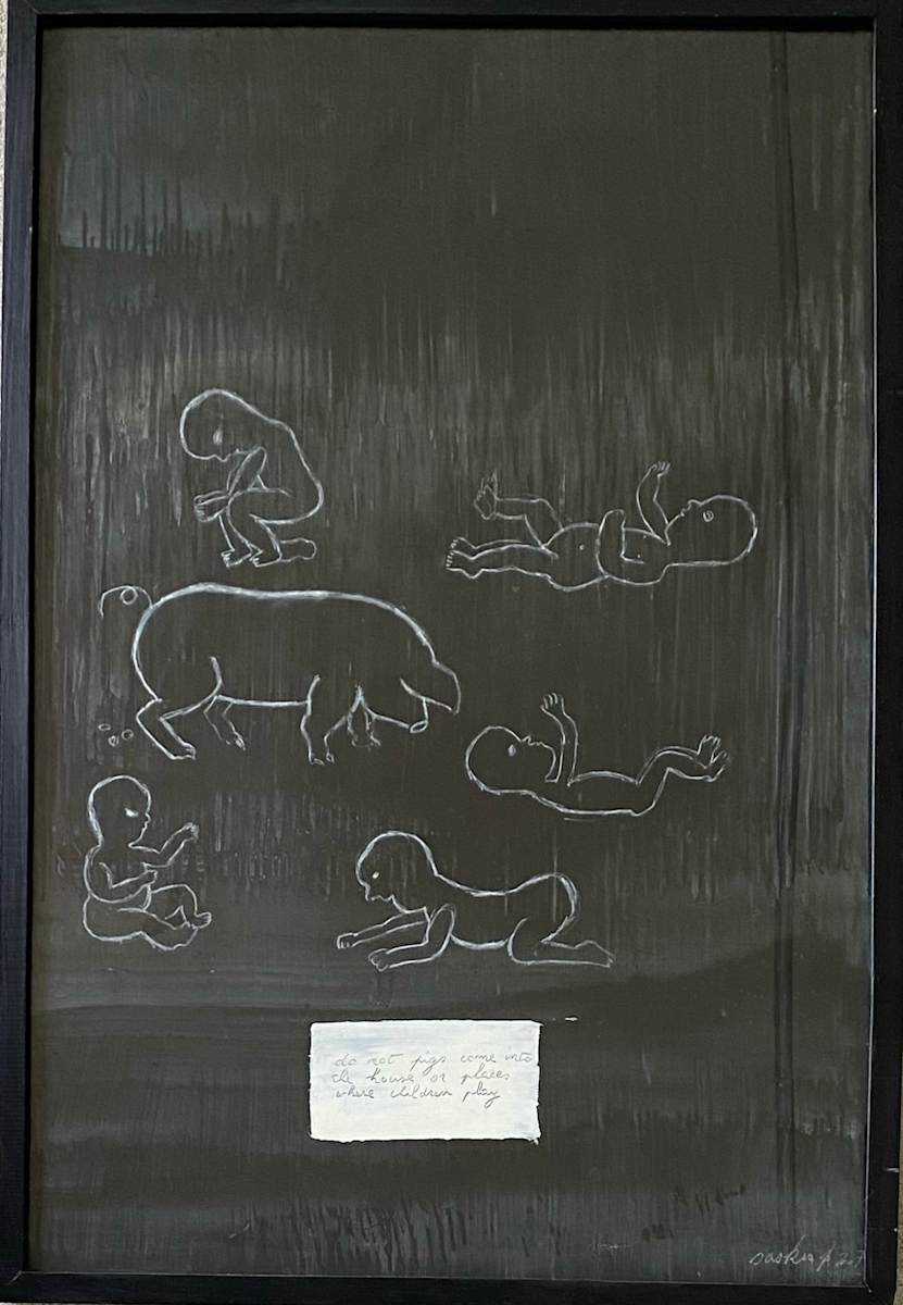 DO NOT LET PIGS COME IN SPACES WHERE CHILDREN PLAY by saskia pintelon 