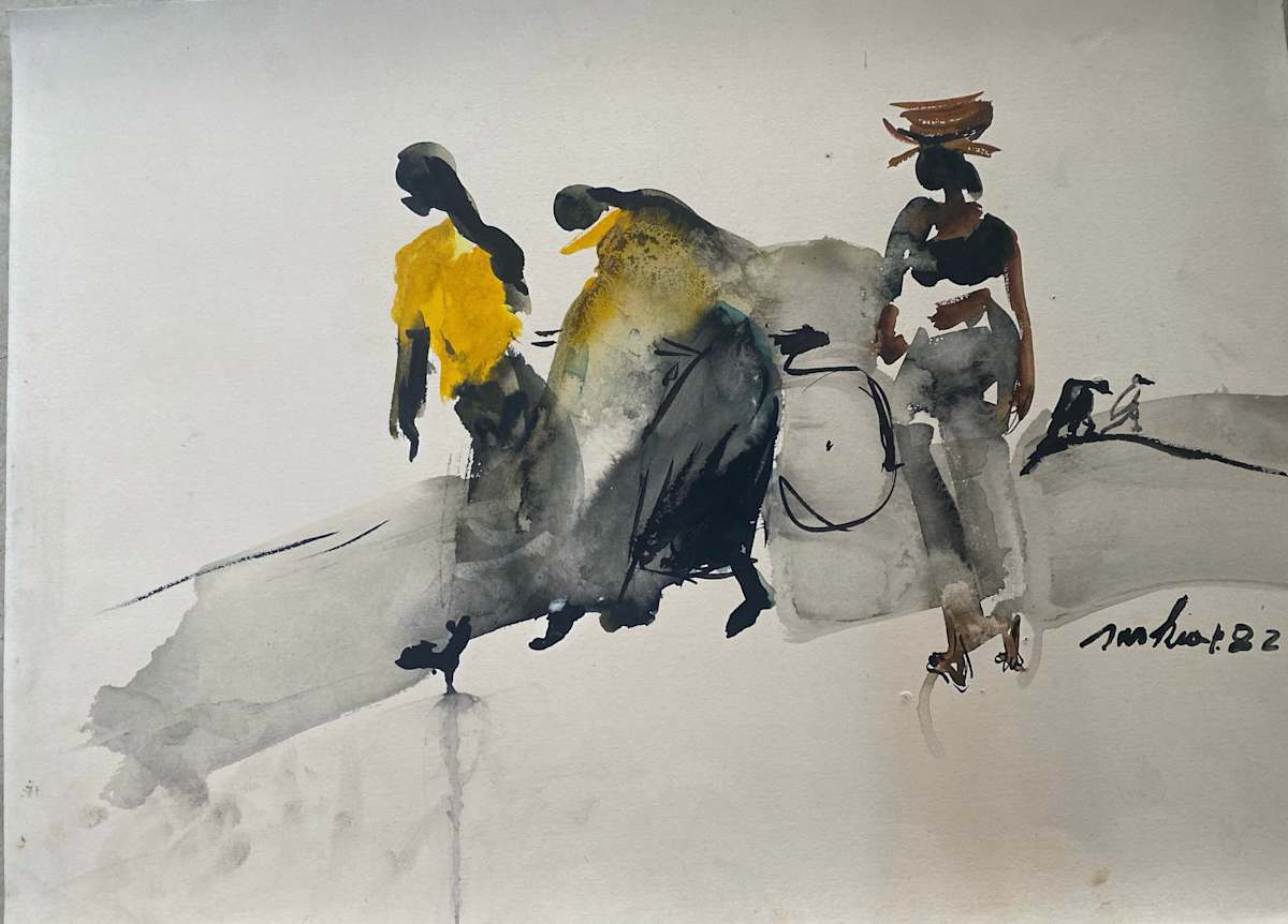 FISHING LADIES ON THE BEACH by saskia pintelon 