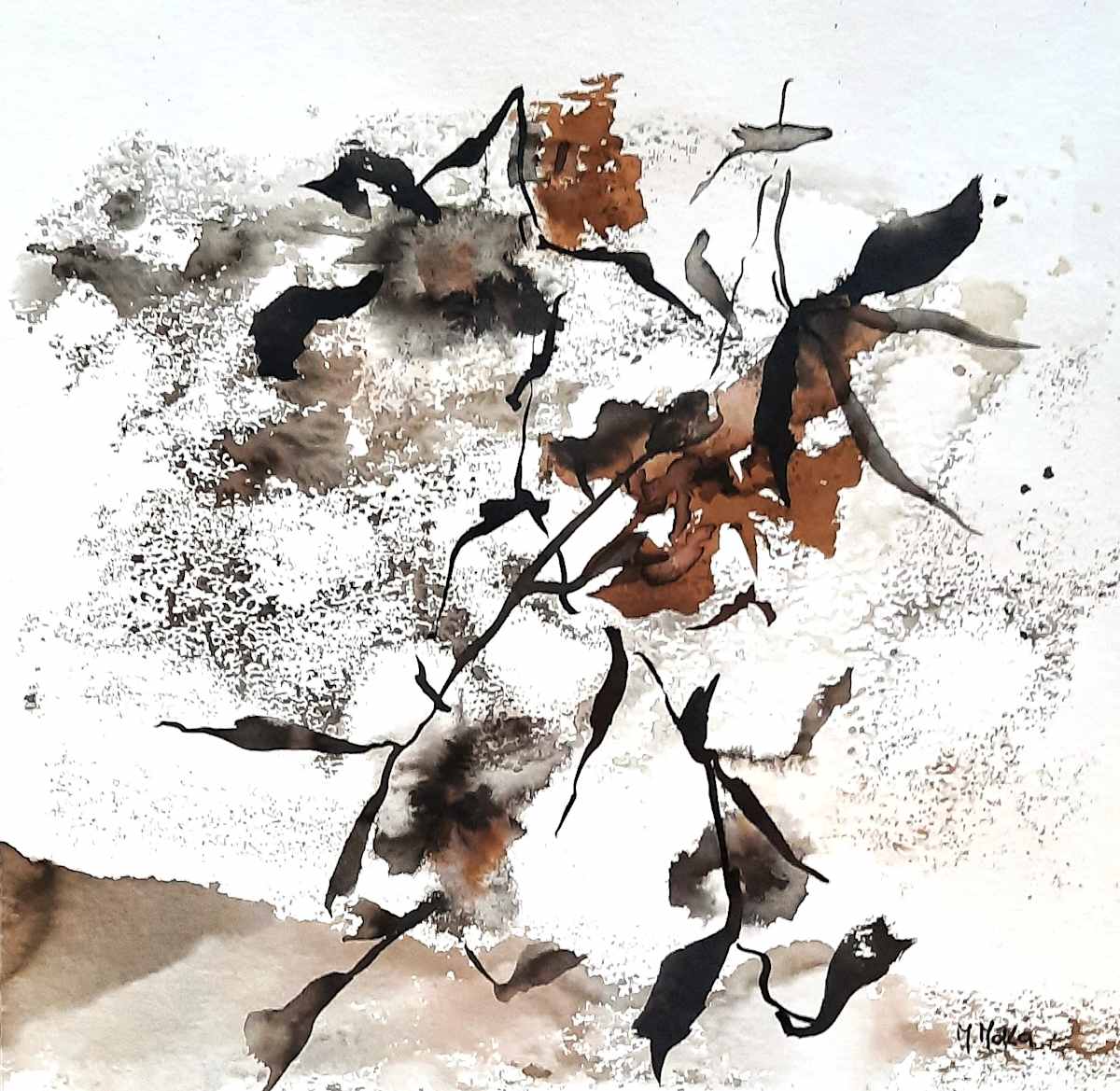 Flores a la tinta by Moni Moka 