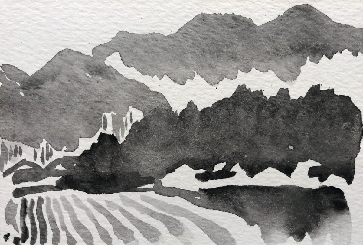 Kyoto Landscape: Rice Fields and Mountains in Sonobe by Marianne Wilson 