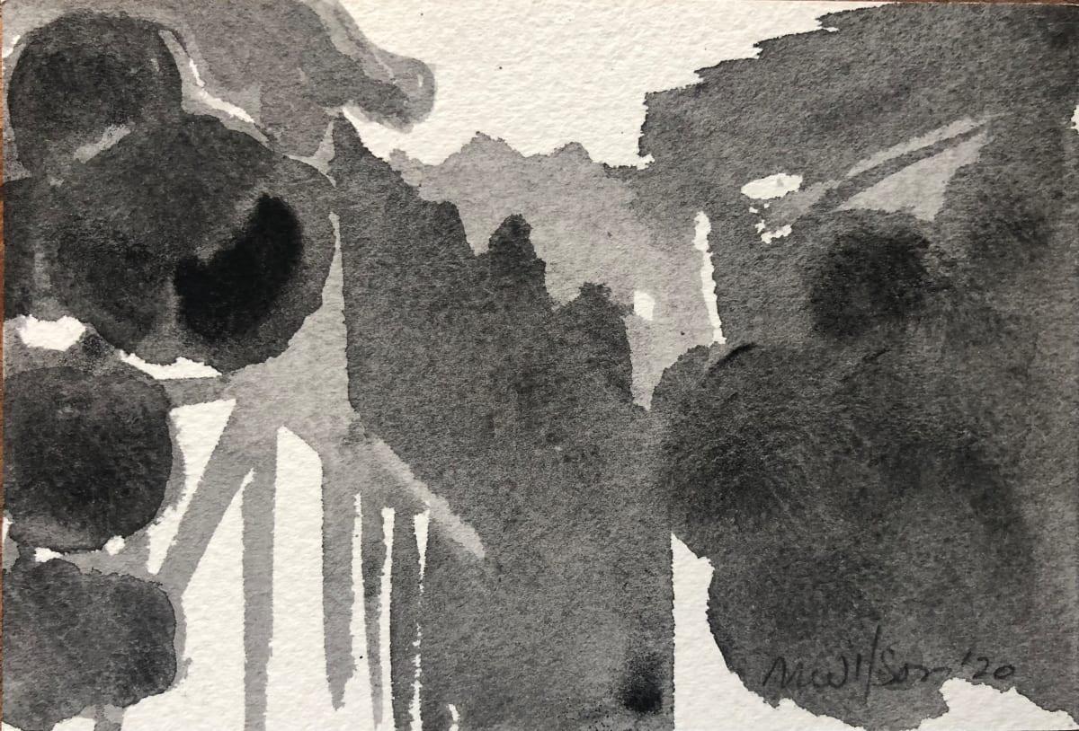 Kyoto Landscape: Sonobe Houses and Trees with Tamazukuri Style Pruning by Marianne Wilson 