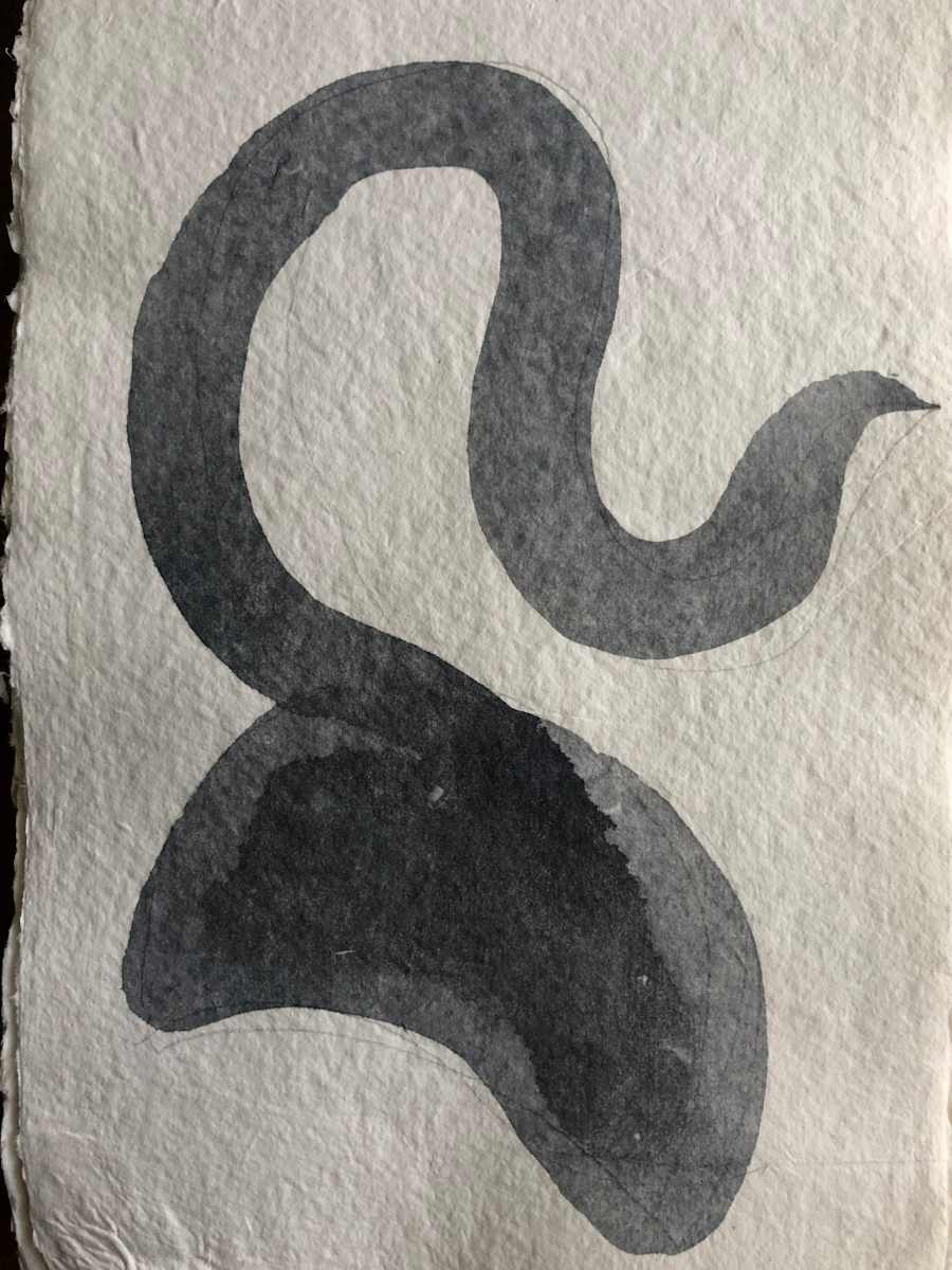 Sketchbook Page, Burma: Ancient Hairstyle Motif by Marianne Wilson 