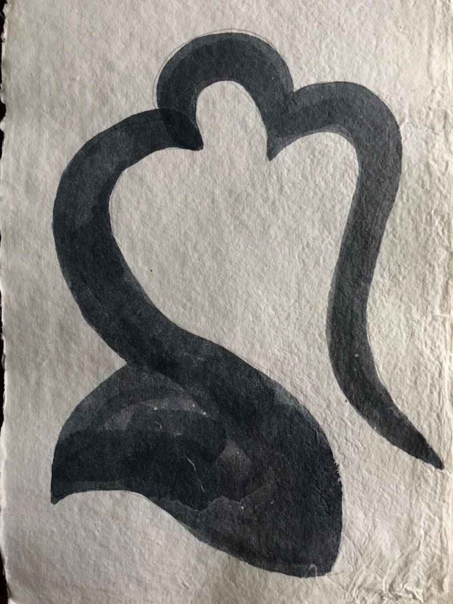 Sketchbook Page, Burma: Ancient Hairstyle Motif by Marianne Wilson 
