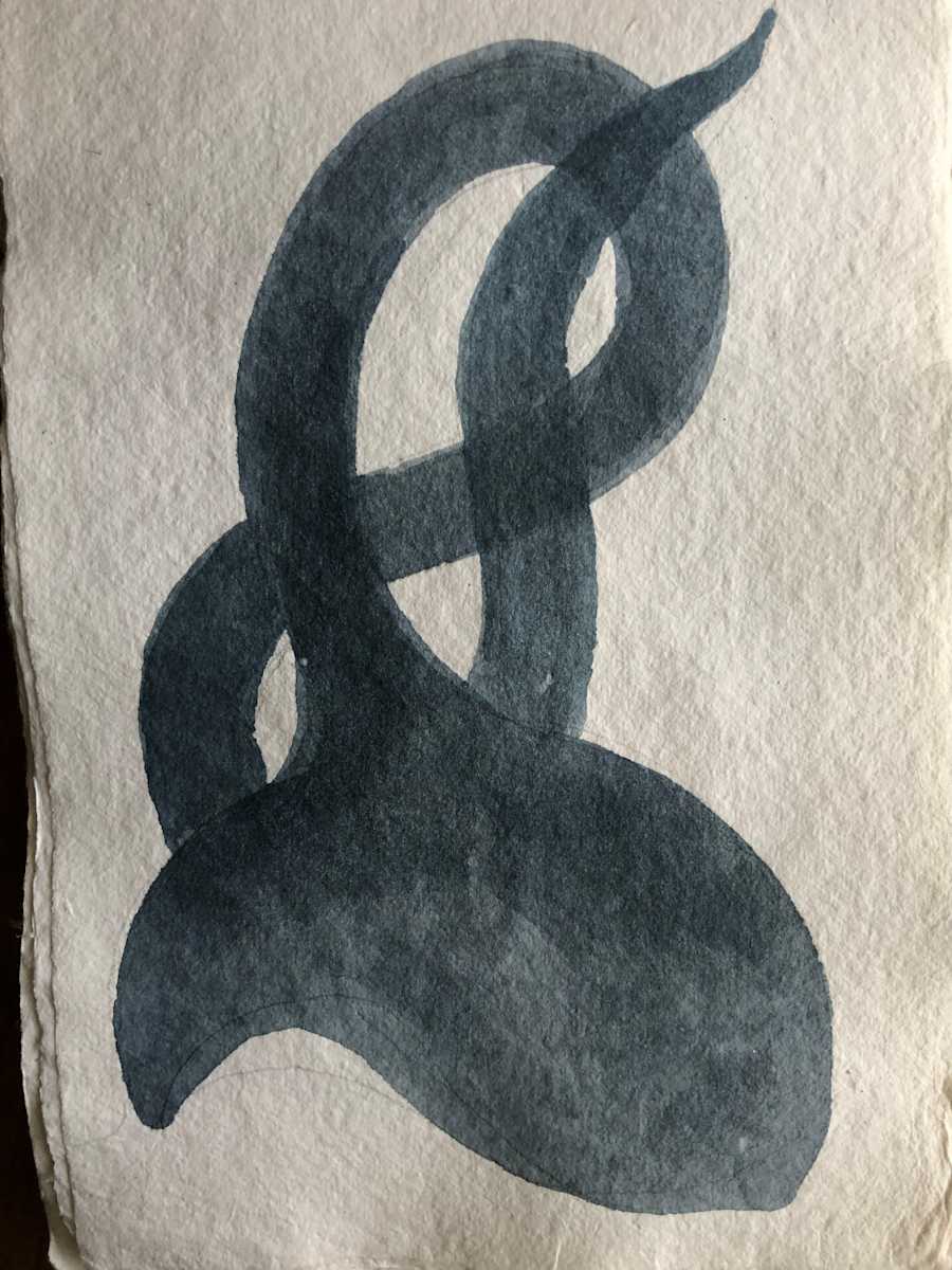 Sketchbook Page, Burma: Ancient Hairstyle Motif by Marianne Wilson 