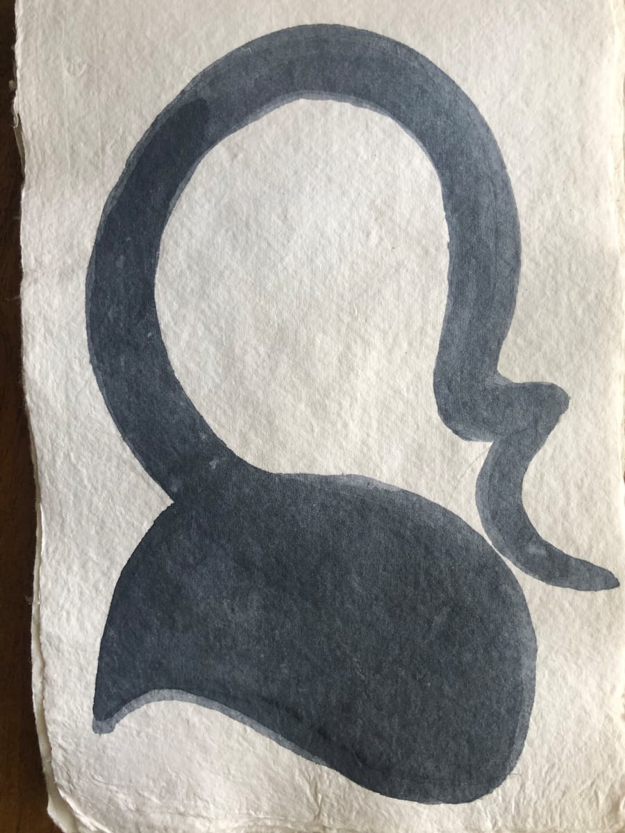 Sketchbook Page, Burma: Ancient Hairstyle Motif by Marianne Wilson 