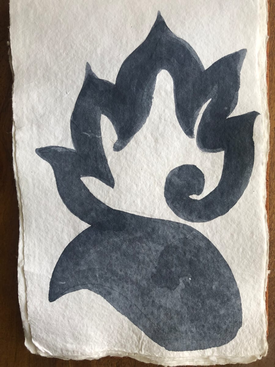 Sketchbook Page, Burma: Ancient Hairstyle Motif by Marianne Wilson 
