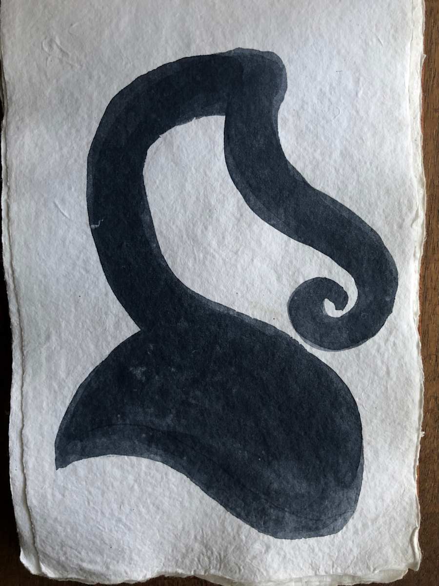 Sketchbook Page, Burma: Ancient Hairstyle Motif by Marianne Wilson 