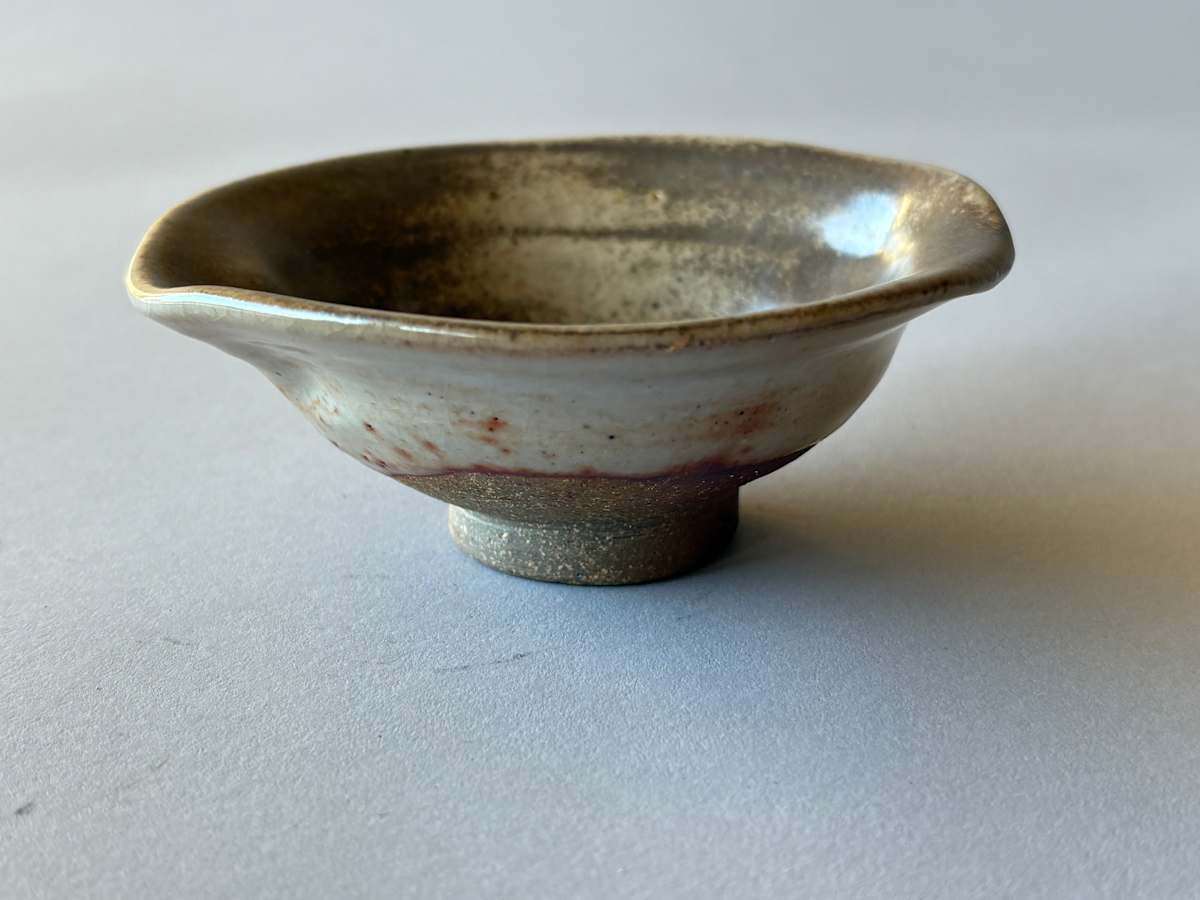 Ceramic Water Cooler (yuzamashi), for tea water, wood fired, Shino glaze by Marianne Wilson 