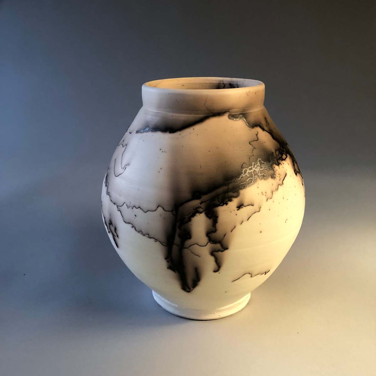 Vessel: White Terra Sigillata and Horsehair NFV-3 by Marianne Wilson Studio 