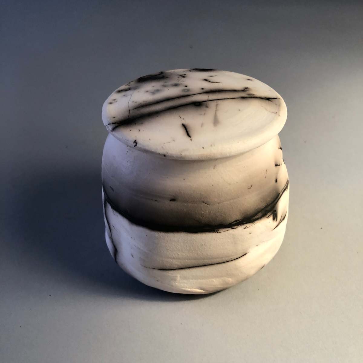 Vessel: Terra Sigillata Horsehair Tea Caddy TC-2 by Marianne Wilson Studio 