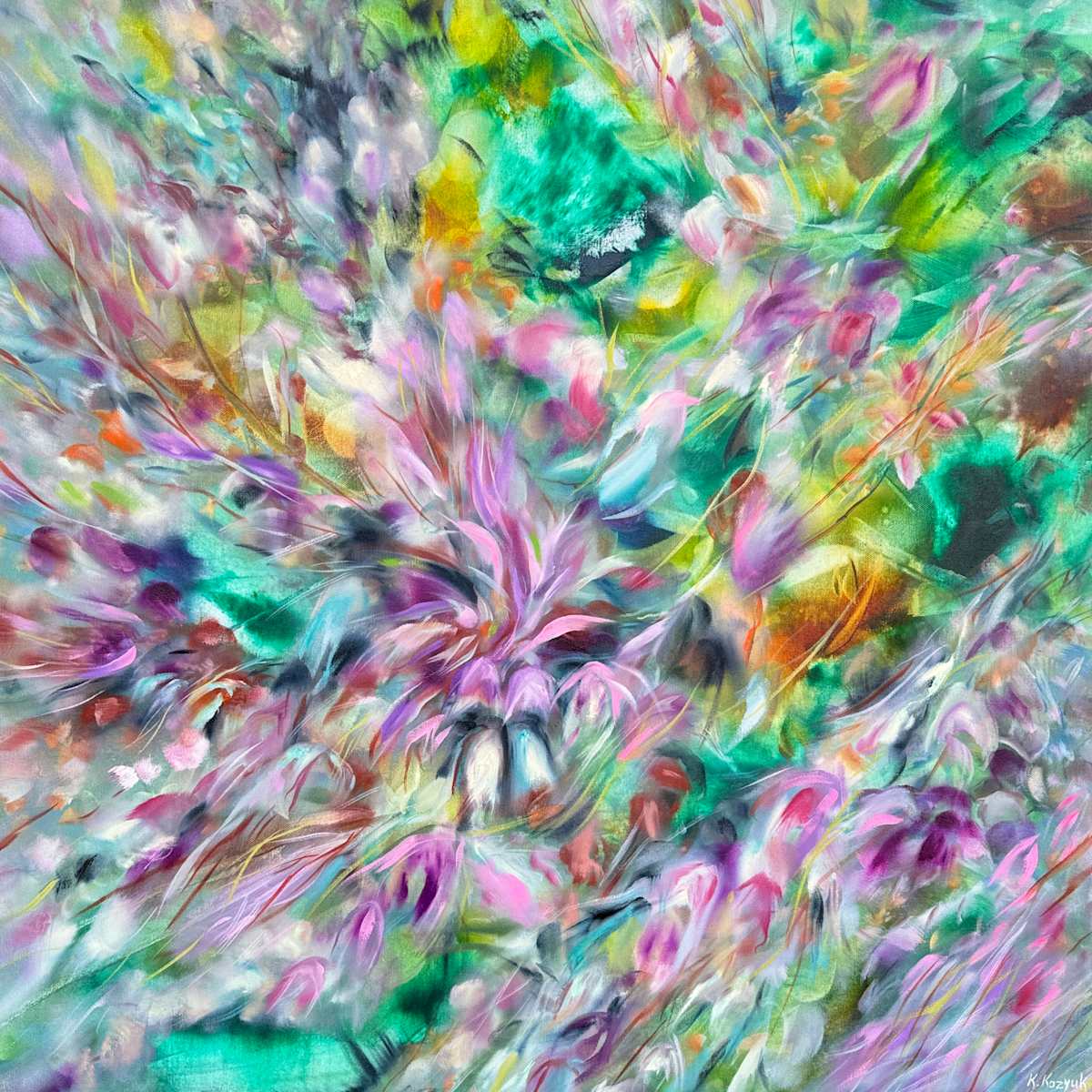 Emerald Flowers II by Khrystyna Kozyuk 