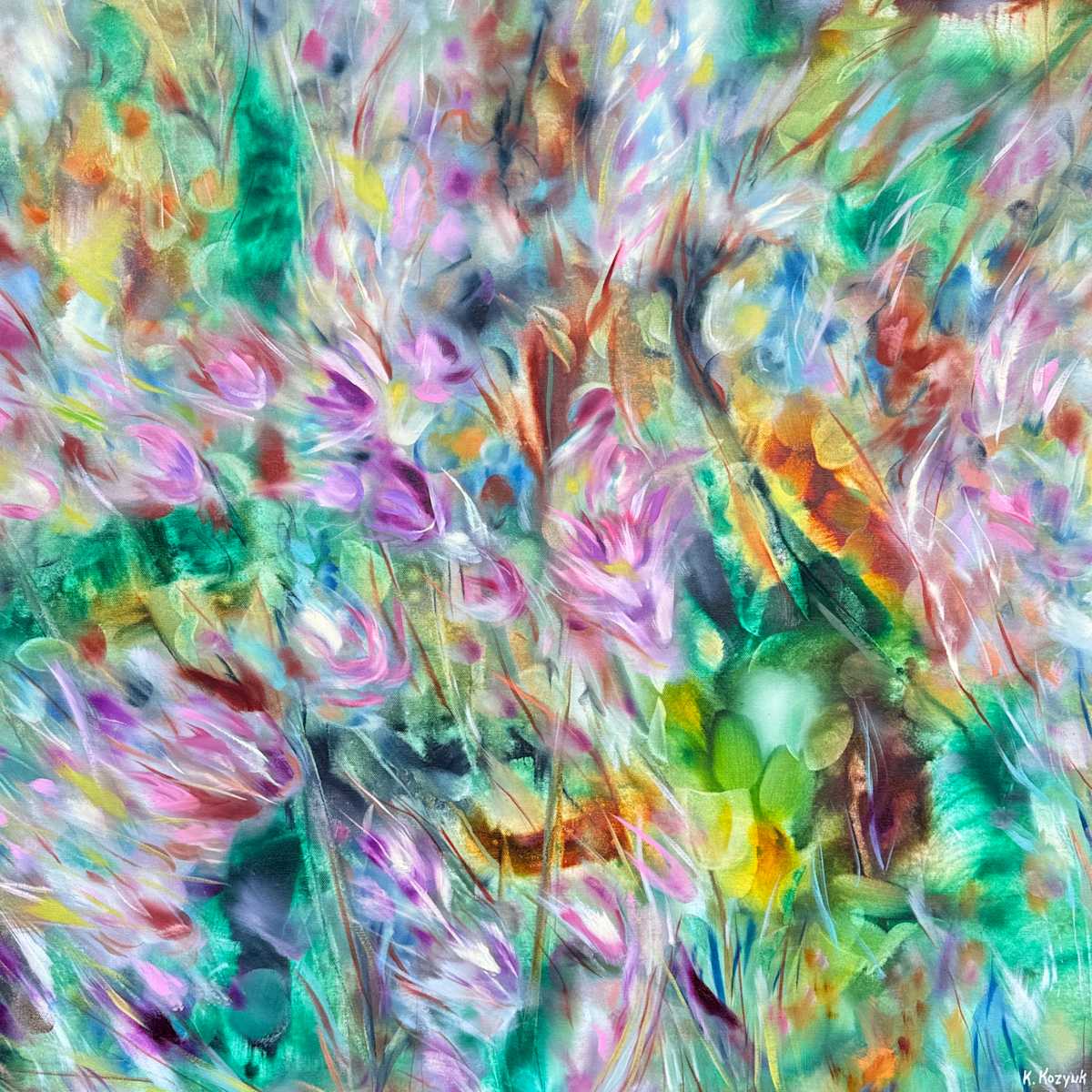 Emerald Flowers I by Khrystyna Kozyuk, Image 1.