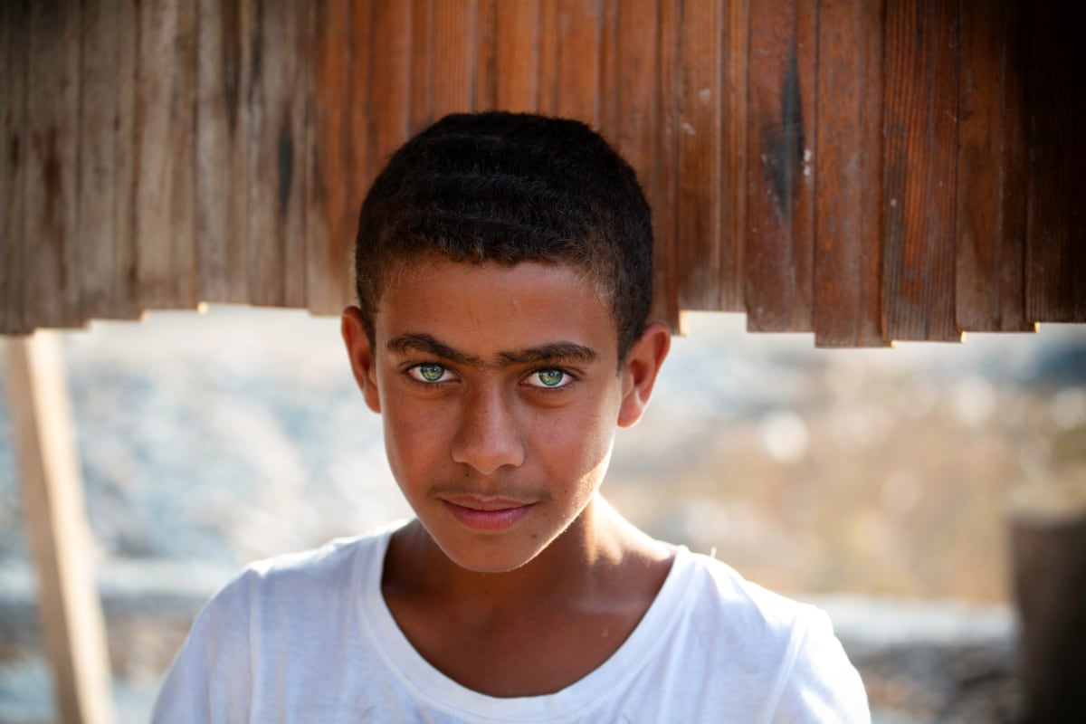 Syrian Refugee- Boy with Green Eyes by Mimo Khair | Artwork Archive