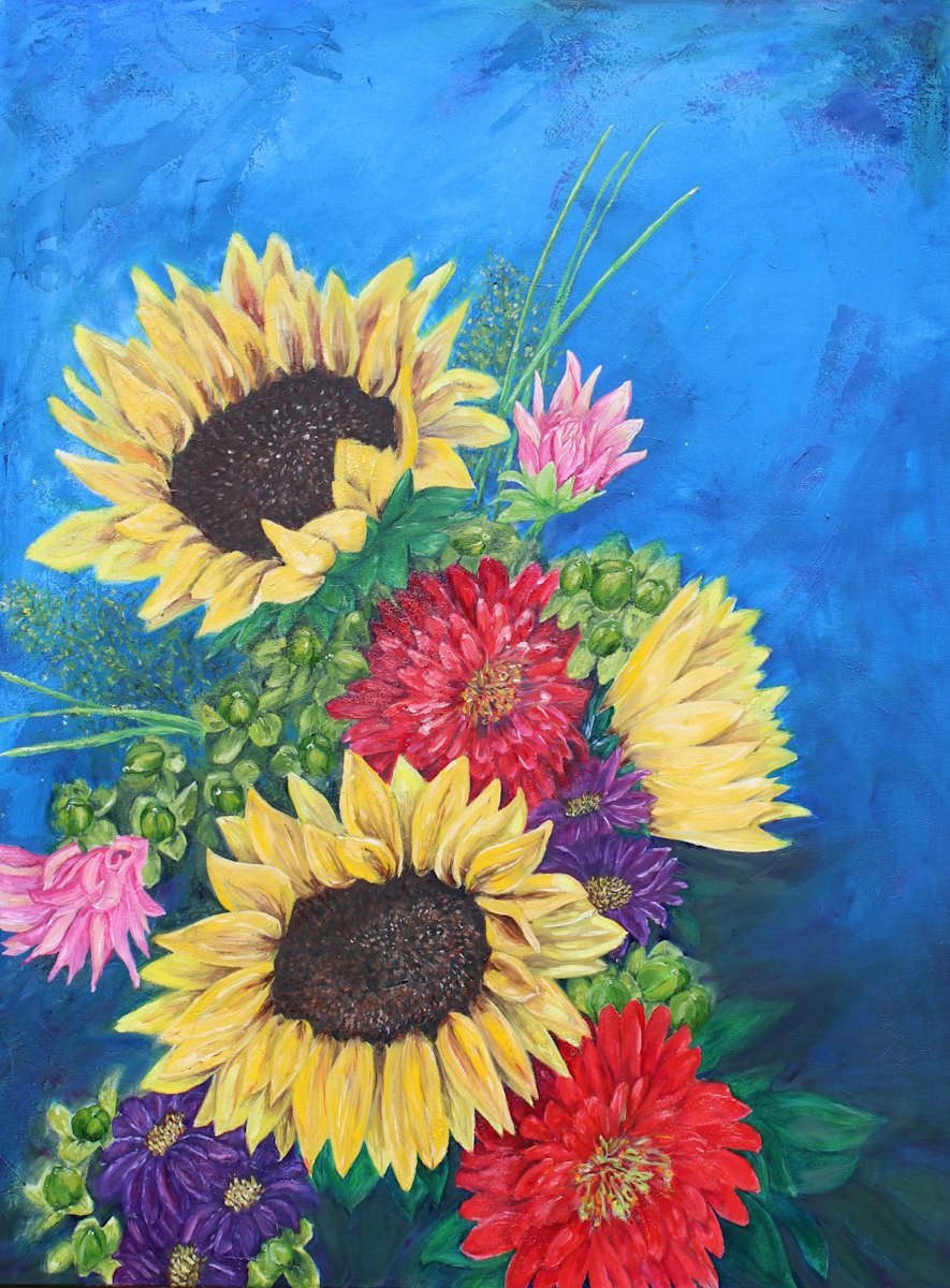 Smilig Sunflowers by Lisa Bramhill 