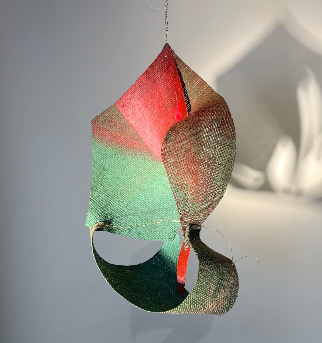Babyknot #6 by Maria Mimma Scarpini  Image: Oil on jute, brass wire, 2024