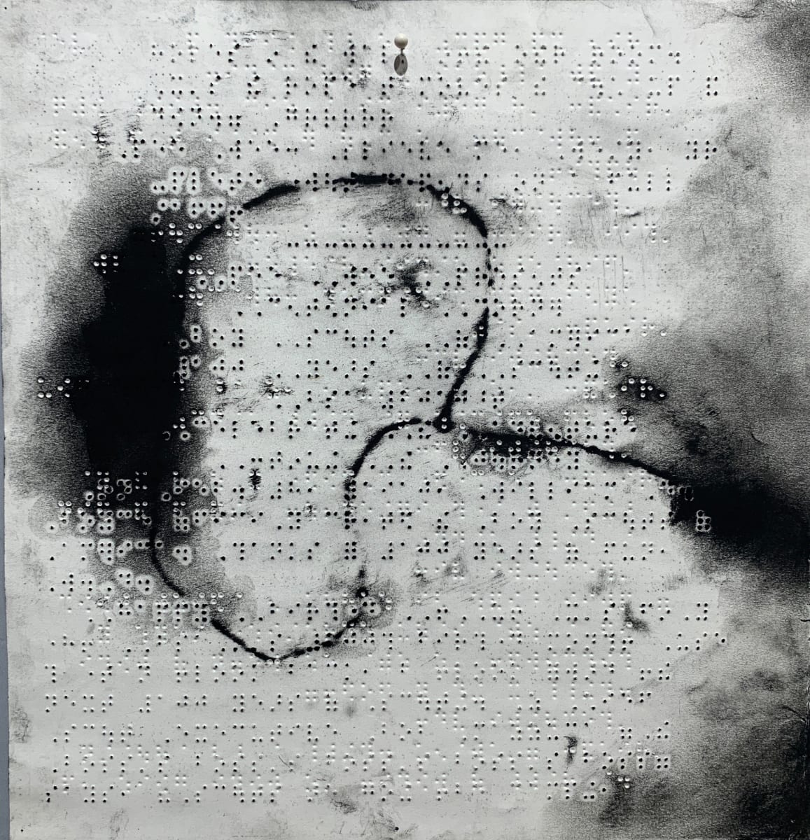 Loop 3 by Maria Mimma Scarpini  Image: Charcoal on Braille magazine embossed paper