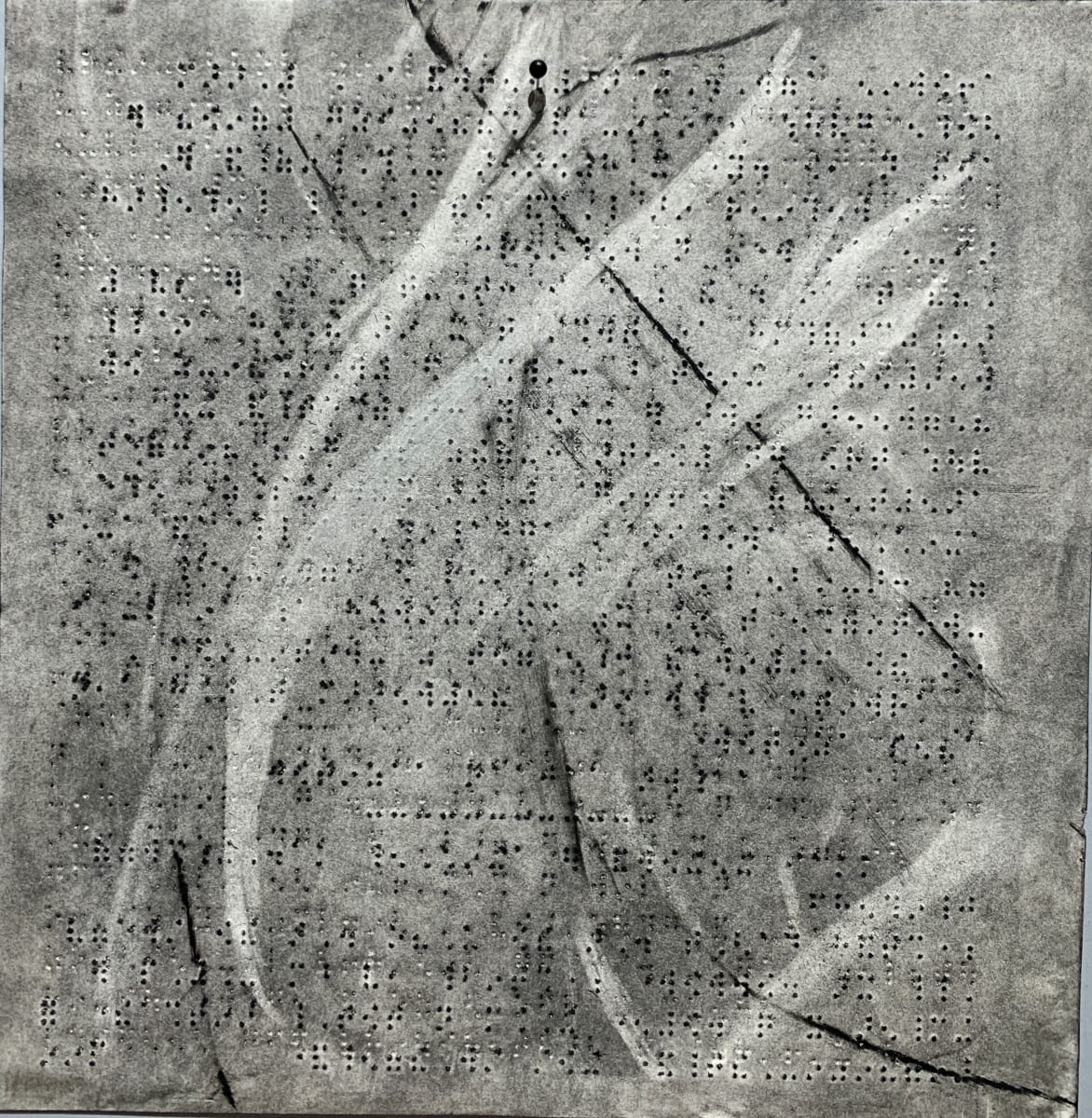 Soft touch by Maria Mimma Scarpini  Image: Part of a series of charcoal drawings on Braille embossed magazine paper executed mostly with frottage technique.
