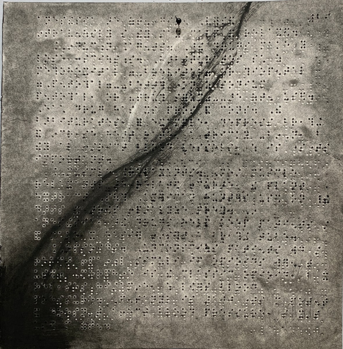 Descending by Maria Mimma Scarpini  Image: Charcoal  on magazine braille embossed paper
