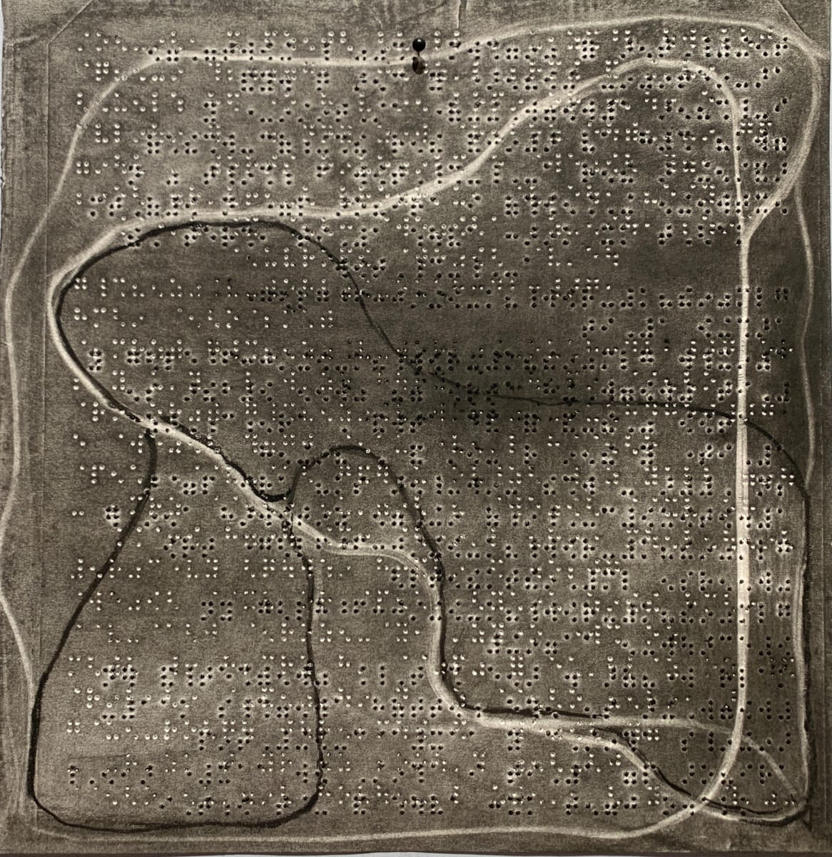 After Brice Marden 4 by Maria Mimma Scarpini  Image: This is part of a series of charcoal drawings on Braille embossed magazine paper executed mostly with frottage technique.