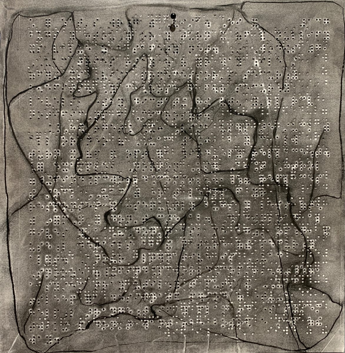 After Brice Marden 2 by Maria Mimma Scarpini  Image: This is part of a series of charcoal drawings on Braille embossed magazine paper executed mostly with frottage technique.