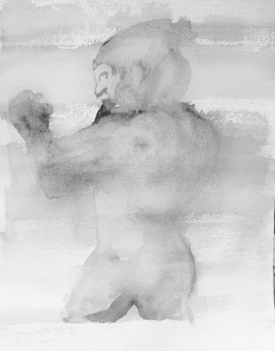 Fight by Maria Mimma Scarpini  Image: Afyer Goya, watercolor on paper, 16"x12", 2018
